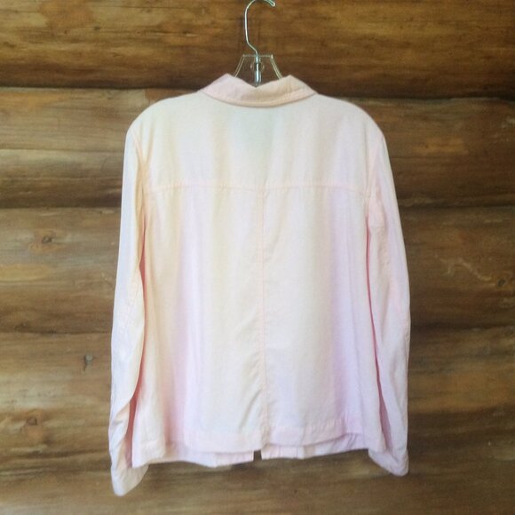 Bloomingdale's Pink Two Piece Shacket High Rise Crop Wide Leg Pant Set Size 14 - Picture 10 of 10